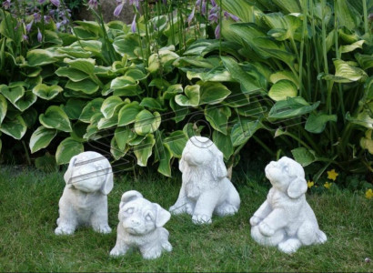 Garden White Decoration Dog Terrace Stone Figure Figures Decorative Statue